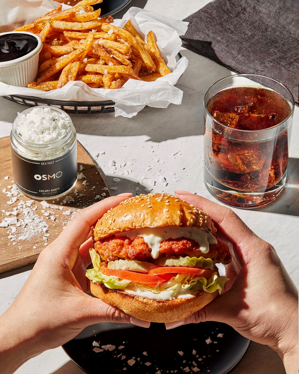 The Ultimate Ranch Fried Chicken Burger with Creamy Ranch – Osmo Kitchen