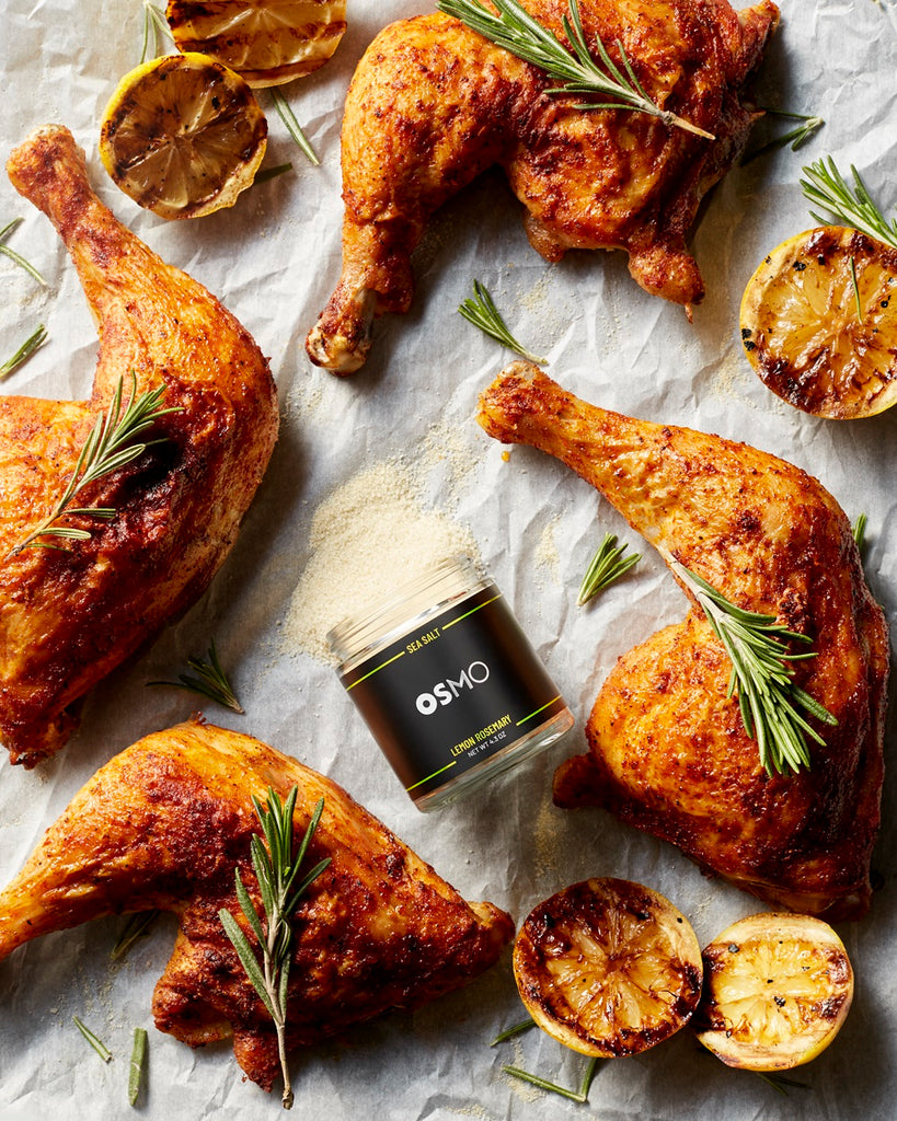 Baked Chicken Legs with Lemon Rosemary Salt