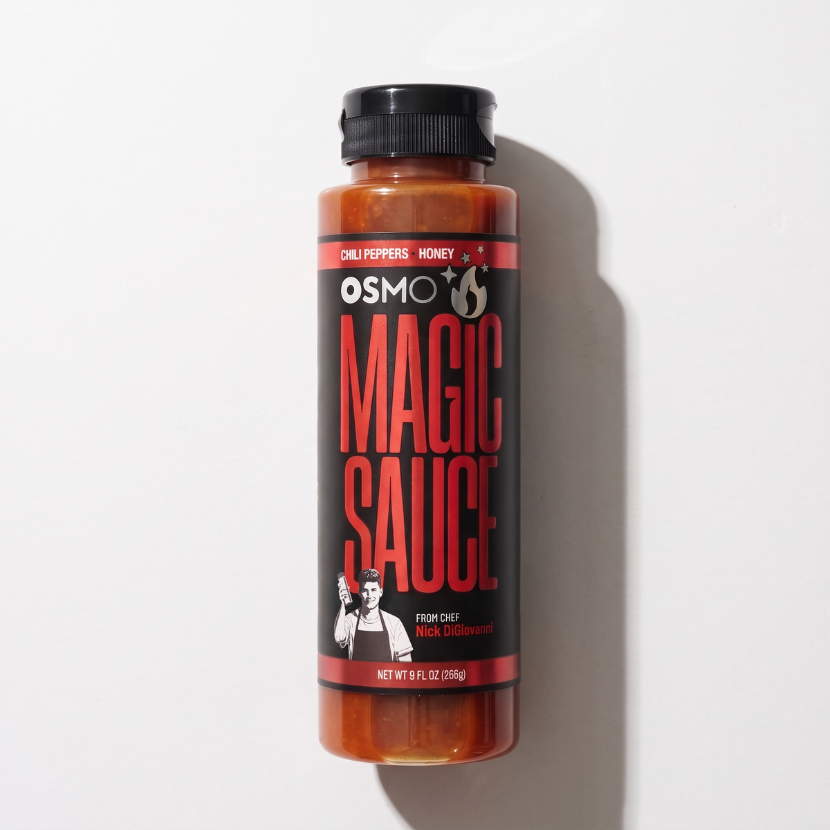 A bottle of Magic Sauce laid flat